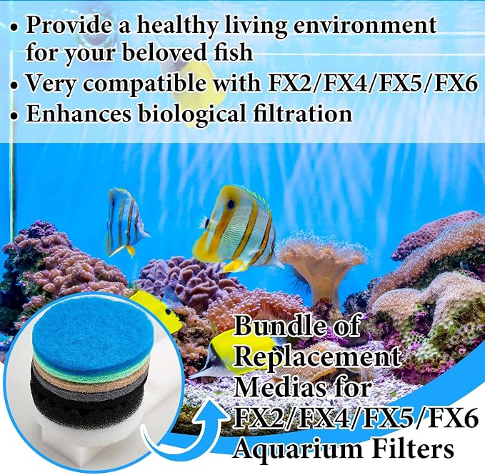 62 Pcs Compatible with Fluval Fx4/fx5/fx6 Replacement Filter Media, 6 Foam Block - Image 4