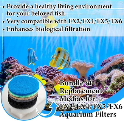 62 Pcs Compatible with Fluval Fx4/fx5/fx6 Replacement Filter Media, 6 Foam Block - Image 4