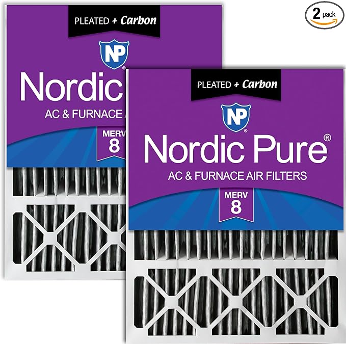 Nordic Pure 20x25x5 Lennox X6673 X6675 Replacement Air Filter MERV 8 + Carbon 2 by NordicPure