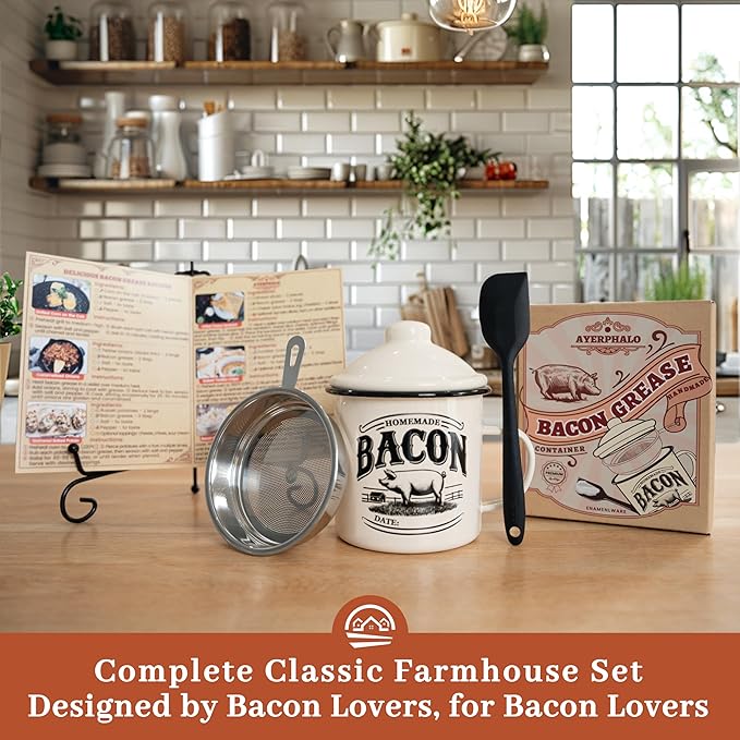 Bacon Grease Container with Strainer - Image 7