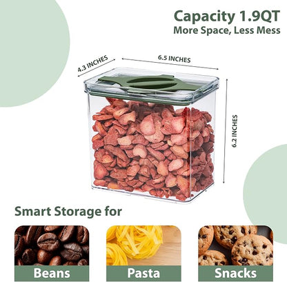 4-Pack Airtight Pantry Containers, 1.9 QT Clear SAN Food Storage Jars - Image 2