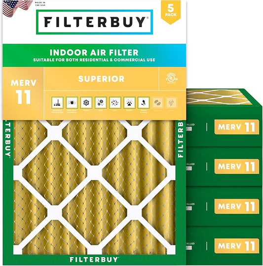 Filterbuy 16x20x4 Air Filter MERV 11 Superior Pet & Allergy Defense, by Filterbuy