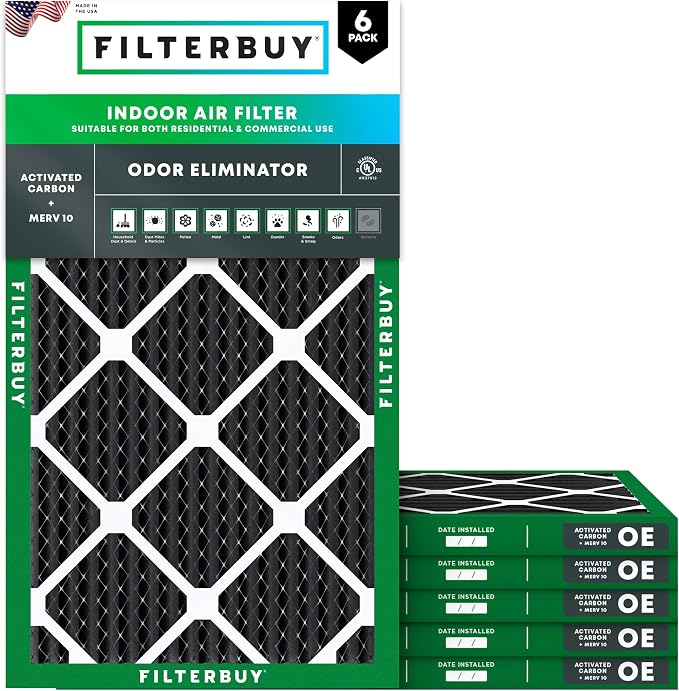 Filterbuy 14x24x1 Air Filter MERV 10 Odor & Allergy Defense by Filterbuy