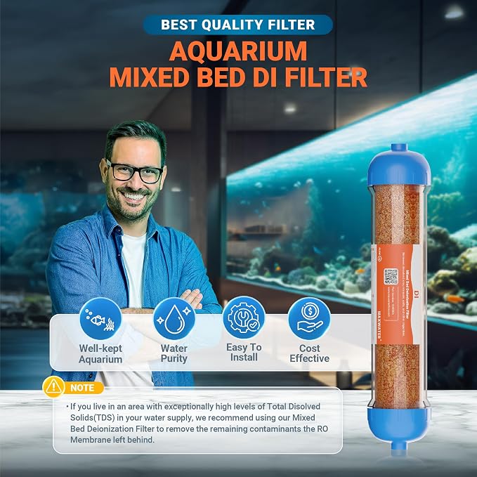 Mixed Bed Ion Exchange Aquarium Filter Resin 0 PPM RO DI Refillable Housing - Image 5