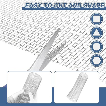 uxcell 6 Mesh 39" x 10" Woven Wire Mesh, 316 Stainless Steel Air Vent Filter - Image 4
