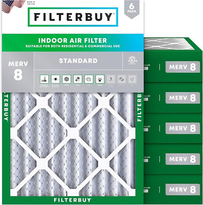Filterbuy 13x20x4 Air Filter MERV 8 Essential Dust & Allergy Defense, by Filterbuy