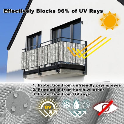 Balcony Privacy Screen 4.3' x 26.2' UV-Protection Wind-Resistant Garden Fence - Image 4
