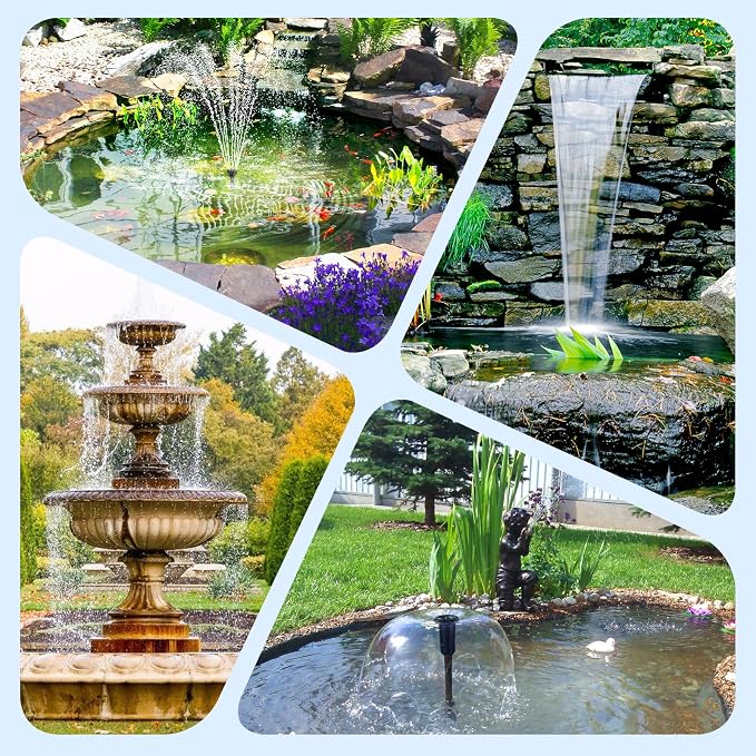 POPOSOAP Pond Filter with 55W Solar Fountain Pump, Solar Pond Filter with - Image 9