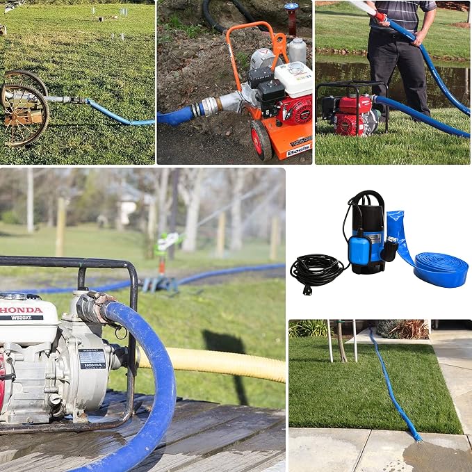 DAVCO 2" x 50 ft Pool Backwash Hose, Heavy Duty Reinforced Blue PVC Lay Flat - Image 9