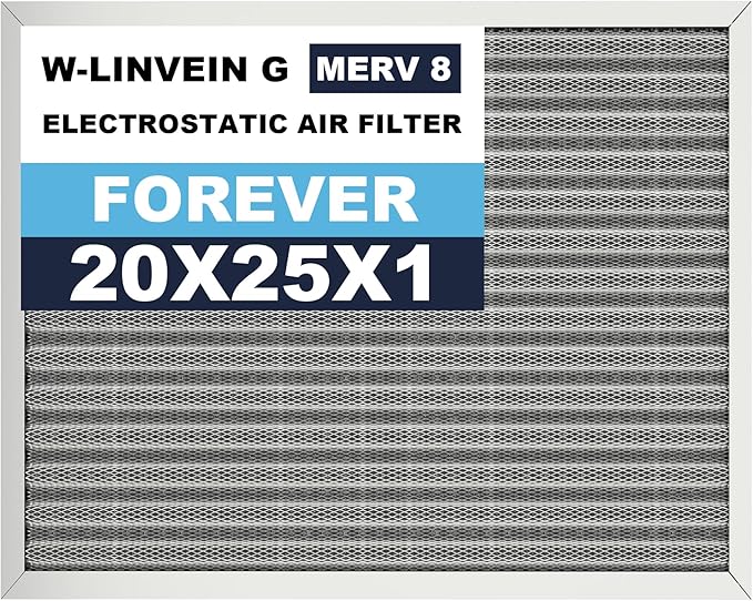 20x25x1 Reusable Air Filter, Electrostatic, Washable Lasts a Lifetime, Breathe by Betterlifeishere