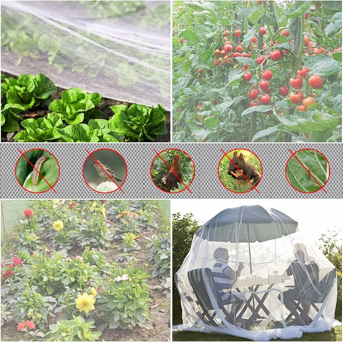 Garden Netting, 2 Pack 5x10Ft Ultra Fine Mesh Netting Pest Barrier Protection - Image 2