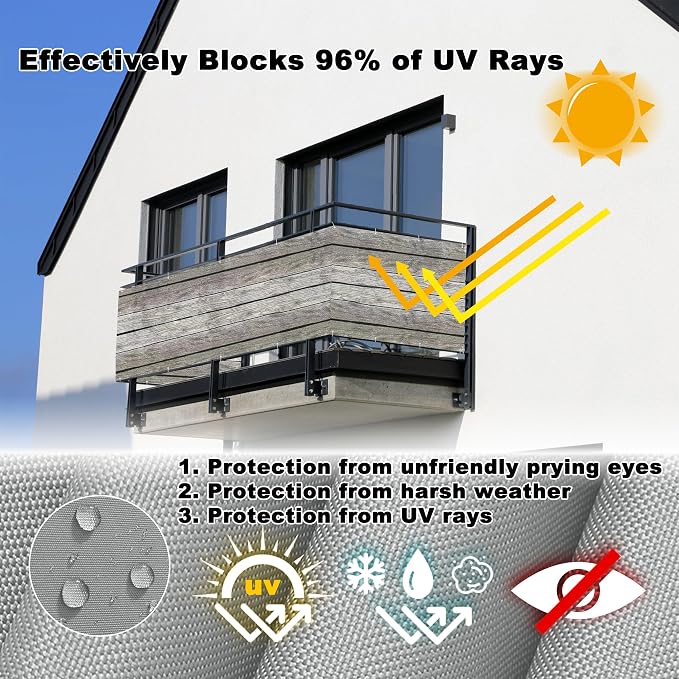 Fence Privacy Screen 4.3' x 26.2' Durable UV-Resistant Garden Fence, Easy - Image 4
