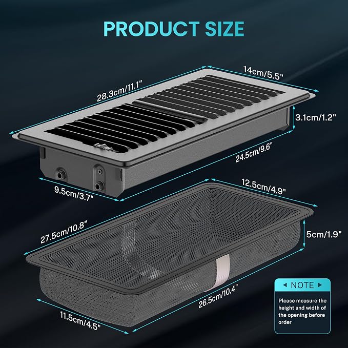 Floor Register 4 x 10 Inch, HG Power Heavy Duty Floor Vent Covers - Image 5