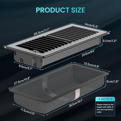 Floor Register 4 x 10 Inch, HG Power 3 Pack Heavy Duty Floor Vent Covers - Image 6