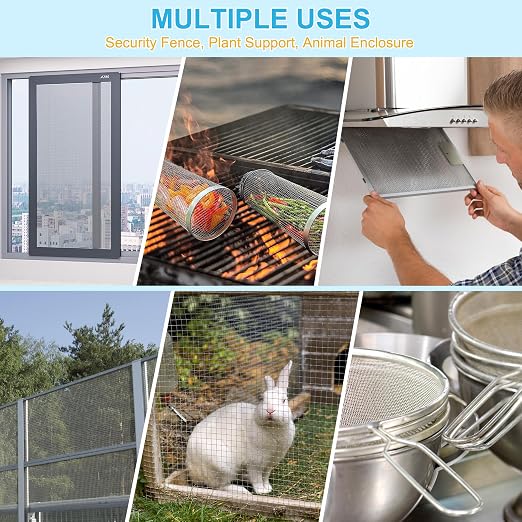 4 Pcs 13x9 40 Mesh 304 Stainless Steel Wire Mesh Sheet, Rustproof Metal Mesh - Image 9
