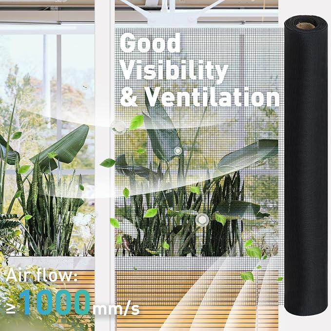 304 Stainless Steel Mesh Window Screen Roll, 47IN x 10FT Black Metal Window - Image 4