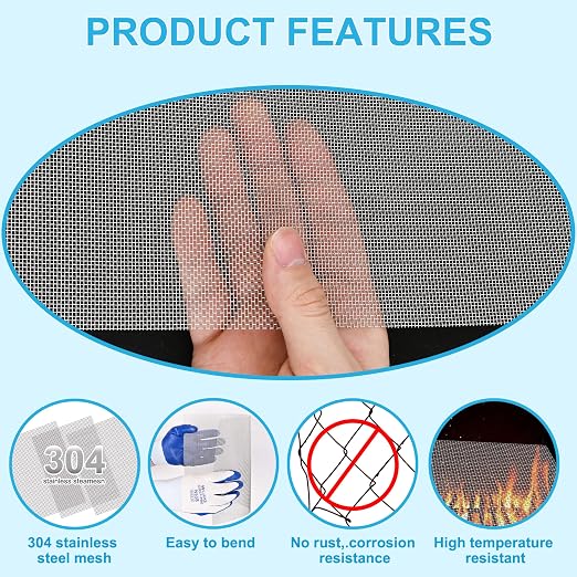 16 Pcs 13x9 20 Mesh 304 Stainless Steel Wire Mesh Sheet, Rustproof Metal Mesh - Image 5