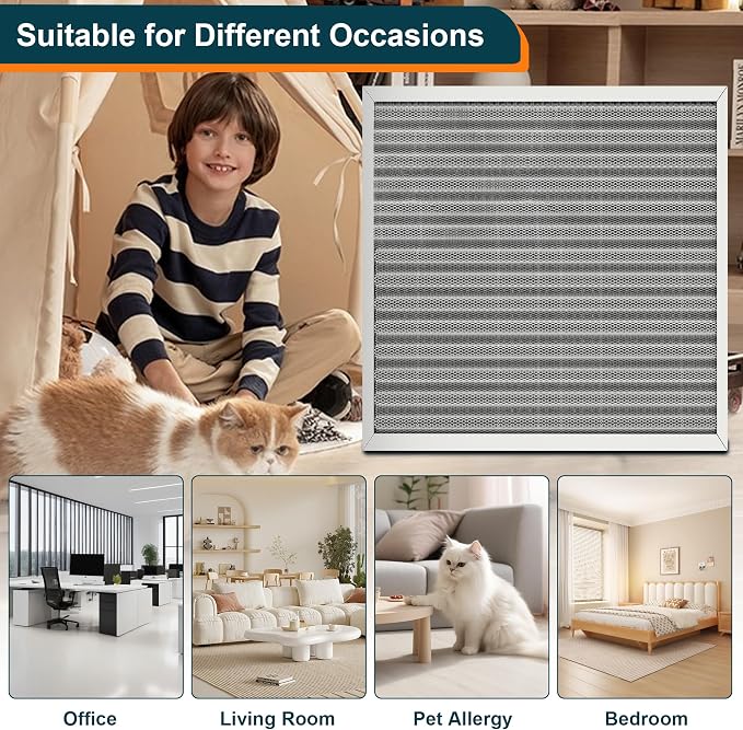 20x20x1 Reusable Air Filter, MERV 8, Permanent Electrostatic Air Filter - Image 7