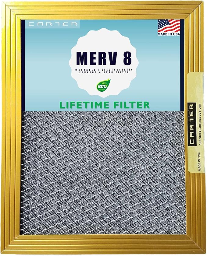 CARTER | Gold | MERV 8 | HVAC & Furnace Filter | Washable Electrostatic) by Carter+Goods
