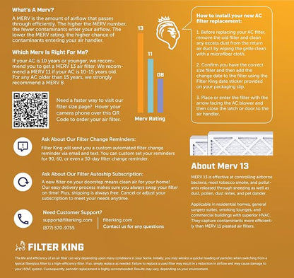 Filter King 13x20x1 Air Filter | 4-PACK | MERV 13 HVAC Pleated A/C Furnace - Image 6