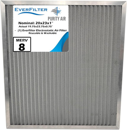 20x23x1 Electro-static Air Filter AC Furnace Filter, Reusable & Washable by PurityAir