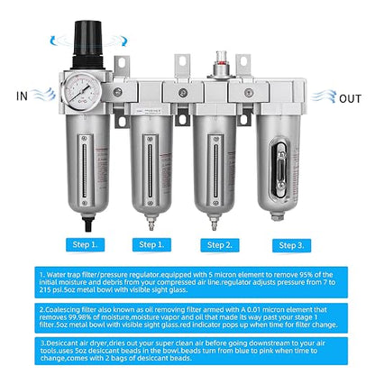 NANPU 3/4" NPT Industrial Grade 4 Stage Air Drying System - Image 4