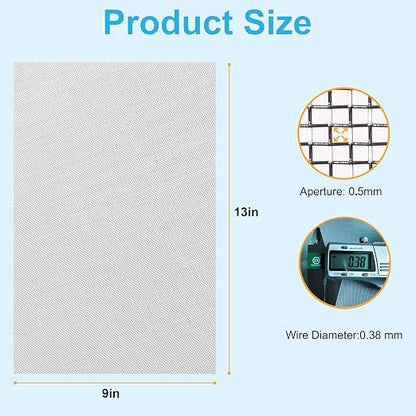 4 Pcs 13x9 40 Mesh 304 Stainless Steel Wire Mesh Sheet, Rustproof Metal Mesh - Image 6
