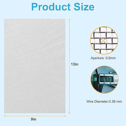 4 Pcs 13x9 40 Mesh 304 Stainless Steel Wire Mesh Sheet, Rustproof Metal Mesh - Image 3