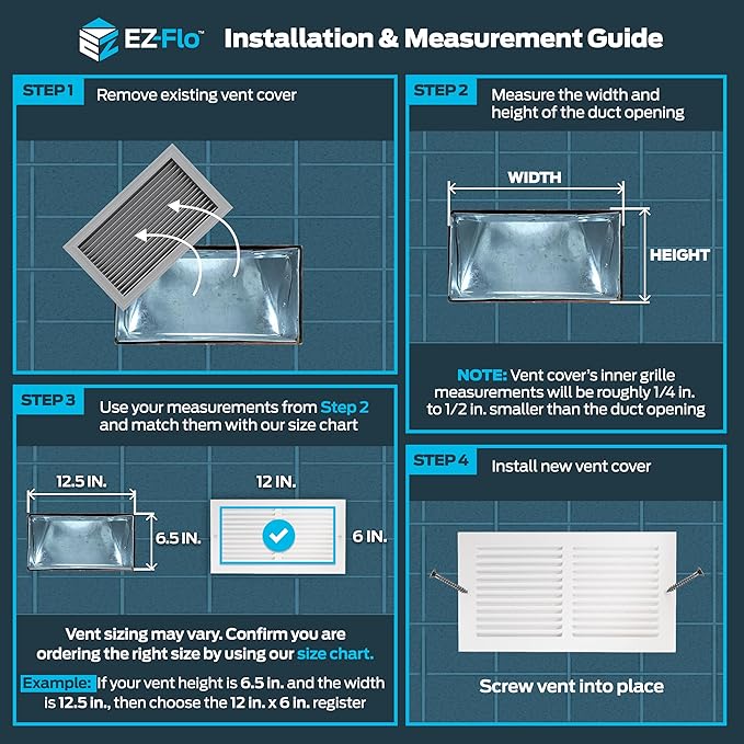 EZ-FLO 12 x 6 Inch Return Air Vent Cover - Image 3