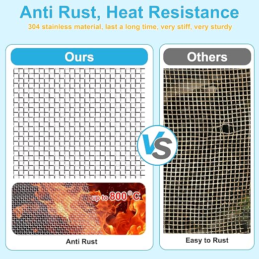 8 Pcs 13x9 20 Mesh 304 Stainless Steel Wire Mesh Sheet, Rustproof Metal Mesh - Image 5