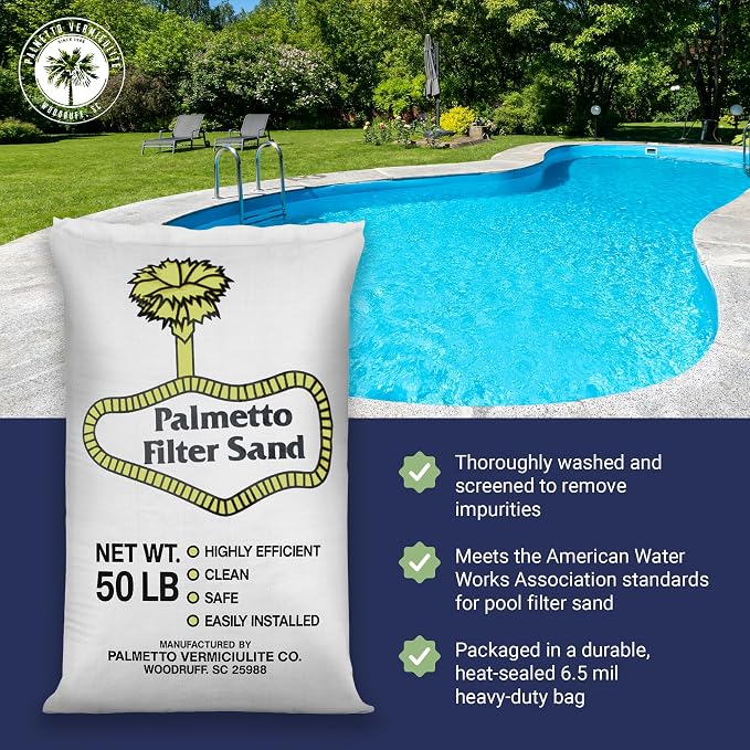 Palmetto 4 Pack Swimming Pool Filter Sand, 50 lb Bag – Natural Silica - Image 2