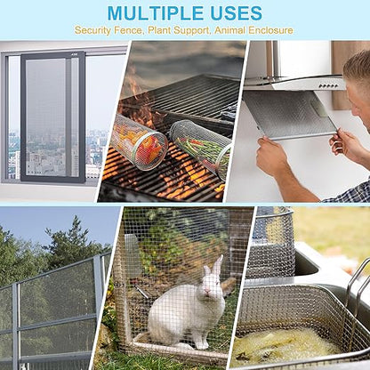 16 Pcs 13x9 20 Mesh 304 Stainless Steel Wire Mesh Sheet, Rustproof Metal Mesh - Image 3