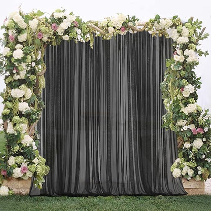 RYB HOME 2 Panels Porch Screen Mesh Outdoor Curtains Lightweight Mosquito - Image 4