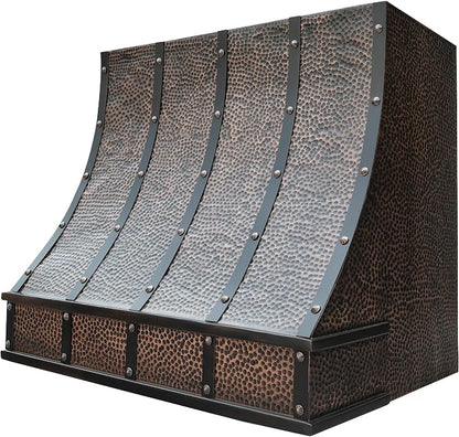 CT Copper Tailor Sloped Copper Vent Hood Island Mount, 1260 CFM Exhaust Fan - Image 2