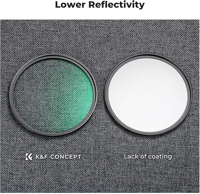 K&F CONCEPT 62mm Black Diffusion 1/4 & 1/8 Filters Kit Mist Cinematic Effect - Image 7