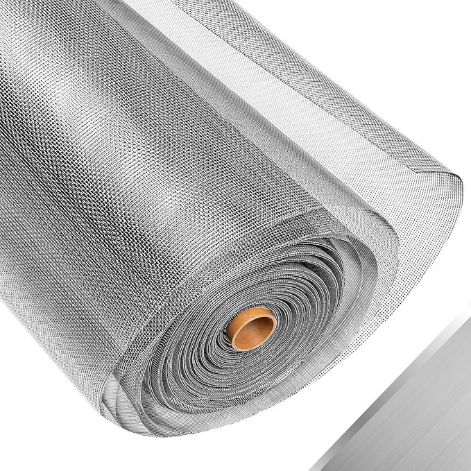 304 Stainless Steel Mesh Window Screen Roll, 35IN x 16FT Silver Metal Window by FCSOTSPS