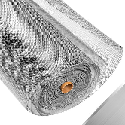 304 Stainless Steel Mesh Window Screen Roll, 47IN x 16FT Silver Metal Window by FCSOTSPS