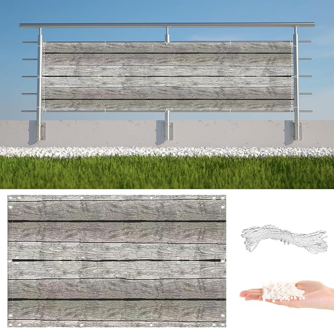 Privacy Screen 8.2' x 29.5' UV Protection Weather-Resistant Privacy Fence Panels by AYLFBFU