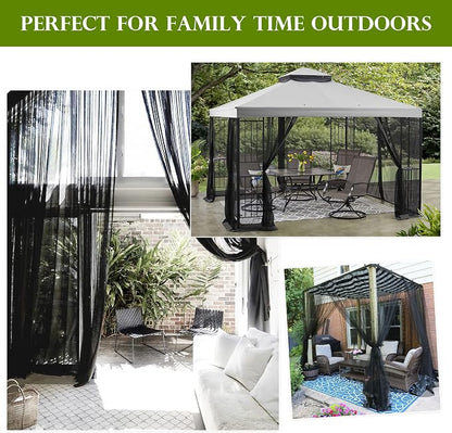 RYB HOME 2 Panels Porch Screen Mesh Outdoor Curtains Lightweight Mosquito - Image 5