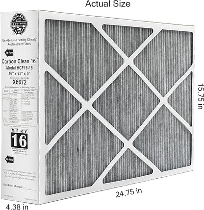 Lennox Healthy Climate Lennox X6672 16x25x5 Healthy Climate Carbon-Clean MERV - Image 2
