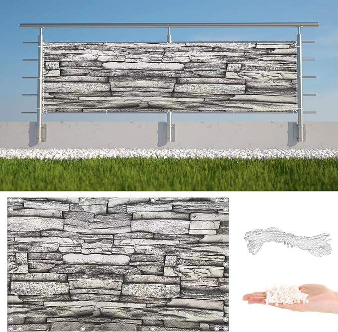 Privacy Screen 2.6' x 3.3' UV Protection Weather Resistant Waterproof Privacy by AYLFBFU