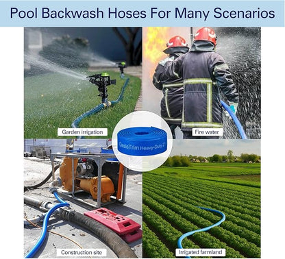 2" x 50FT Pool Backwash Hose, Heavy-Duty Pool Hose, Lay Flat Discharge Hose - Image 6