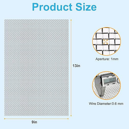4 Pcs 13x9 20 Mesh 304 Stainless Steel Wire Mesh Sheet, Rustproof Metal Mesh - Image 4
