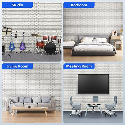 20 Pack Acoustic Panels with Self Adhesive, Soundproof Wall Panels, Brick Sound - Image 5
