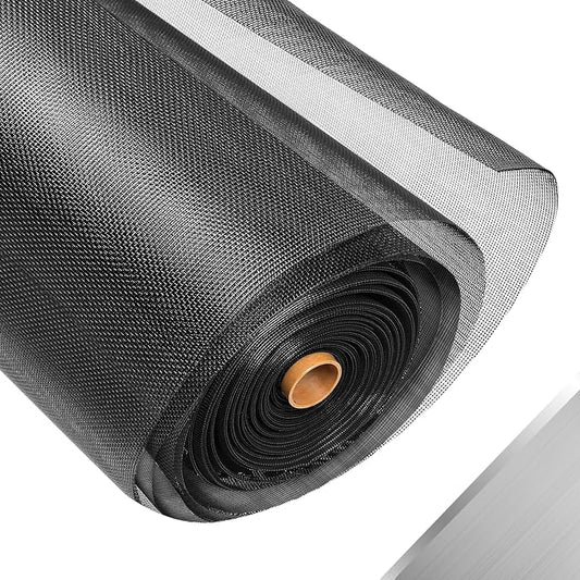 304 Stainless Steel Mesh Window Screen Roll, 47IN x 16FT Black Metal Window by FCSOTSPS