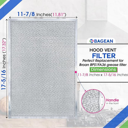 Bagean Stove Hood Vent Filter 11.81"x17.32" BPS1FA36 Compatible - Image 3
