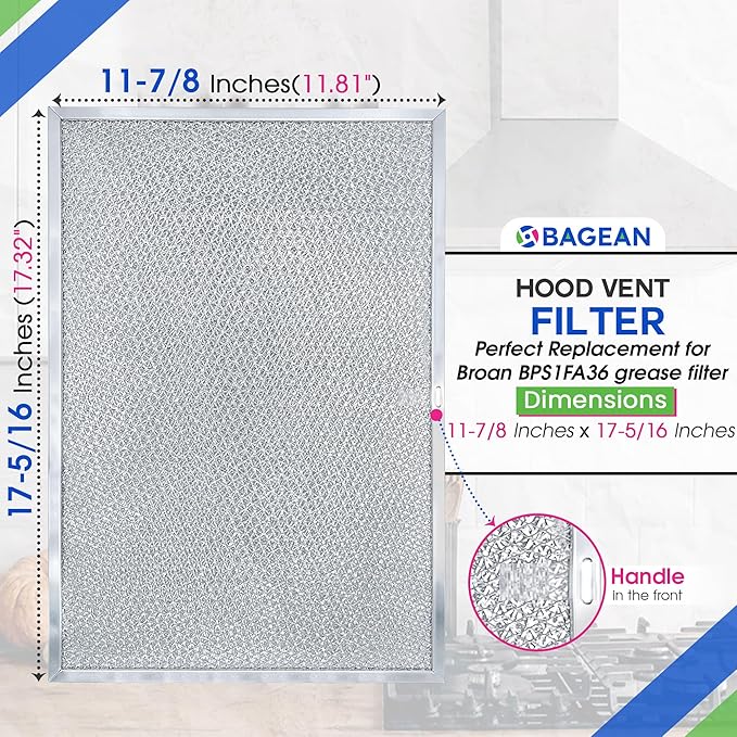 Bagean Stove Hood Vent Filter 11.8" x 17.35" BPS1FA36 Compatible - Image 3