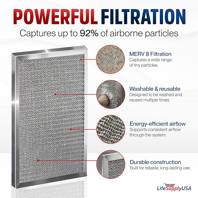 24x30x1 Electrostatic Air Filter, MERV 8, Reusable Furnace AC/HVAC Filter - Image 2