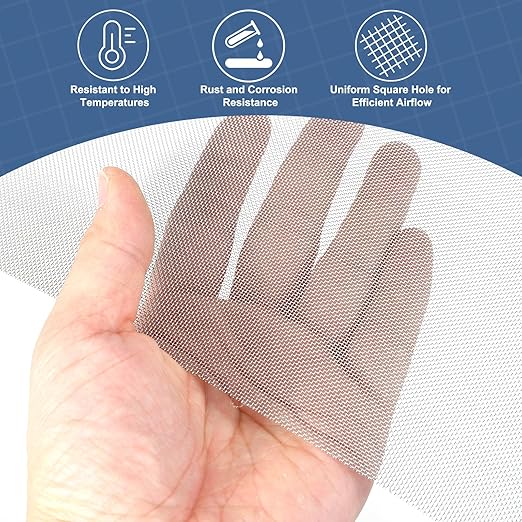 uxcell 30 Mesh 79" x 10" Woven Wire Mesh, 316 Stainless Steel Air Vent Filter - Image 5