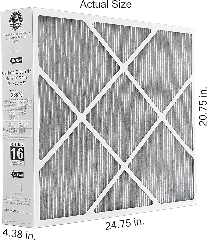 Lennox Healthy Climate Lennox X6675 20x25x5 Healthy Climate Carbon-Clean MERV - Image 2
